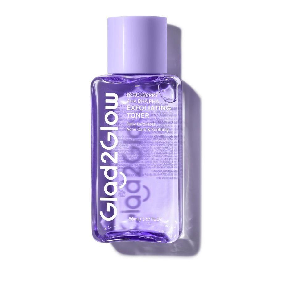 glad2glow blackberry aha bha pha daily exfoliating toner
